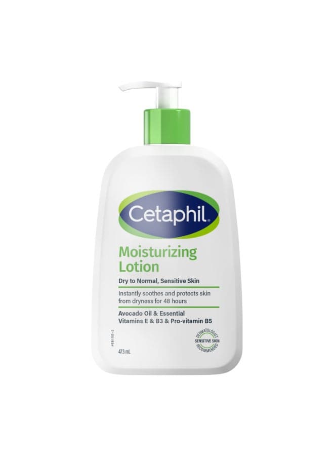 Moisturizing Lotion, For Dry to Normal & Sensitive Skin, Face And Body Moisturizer for Men And Women, Avocado Oil & Essential Vitamins E & B3 & Pro-vitamin B5, Unscented White White 473ml