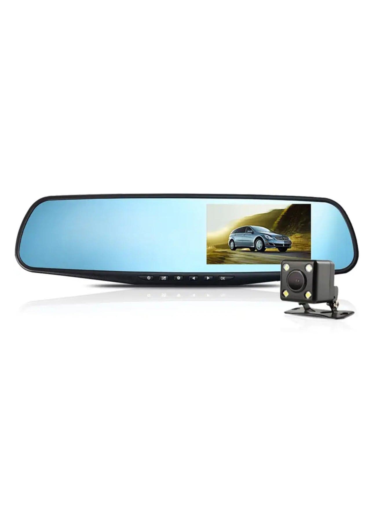 Mirror Dash Cam Night Vision, 1080P Full Touch Screen Front and Rear View Backup Camera for Cars, Loop Recording Streaming Media 170° Wide Angle Parking Assistance with 10 Meters Cable.
