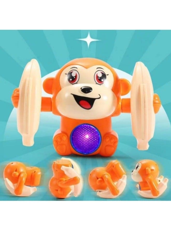 Tumbling Monkey Dancing Spinning Musical Monkey Toy Musical Toy with Light and Sound Effects