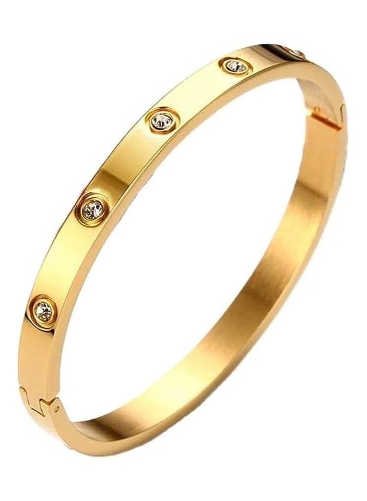 Love Bracelet Bangle for Women Gilrs with Cubic Zirconia Stones Stainless Steel Hinged Jewelry with Crystal Oval Bracelet Best Gifts for Love with Valentine's Day Birthday