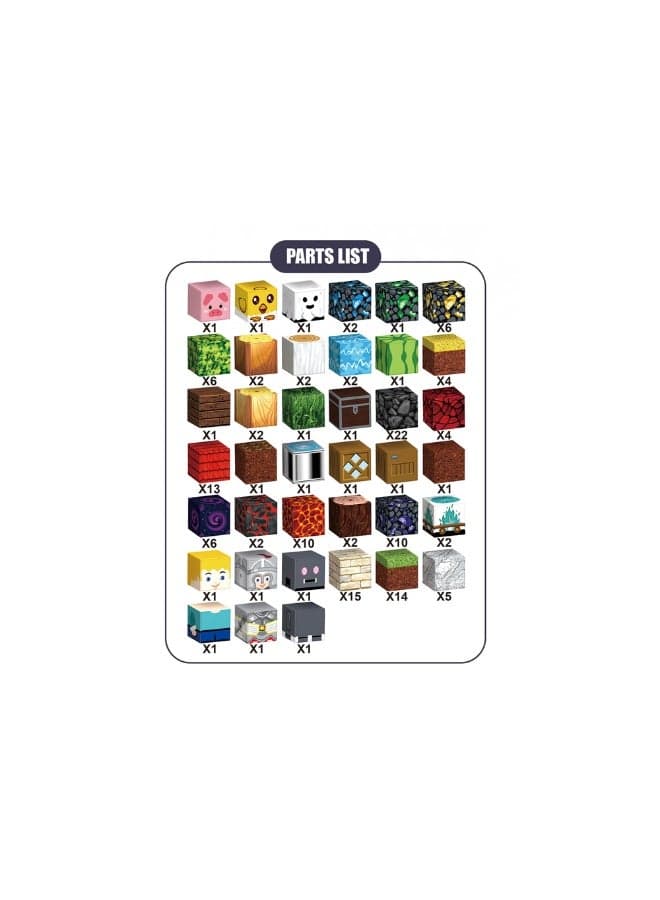 Mini Magnetic Building Blocks Set 150 Pieces 2cm Size – DIY Construction Cubes with Characters and Textured Tiles for Creative Play, STEM Learning and Kids Building Fun