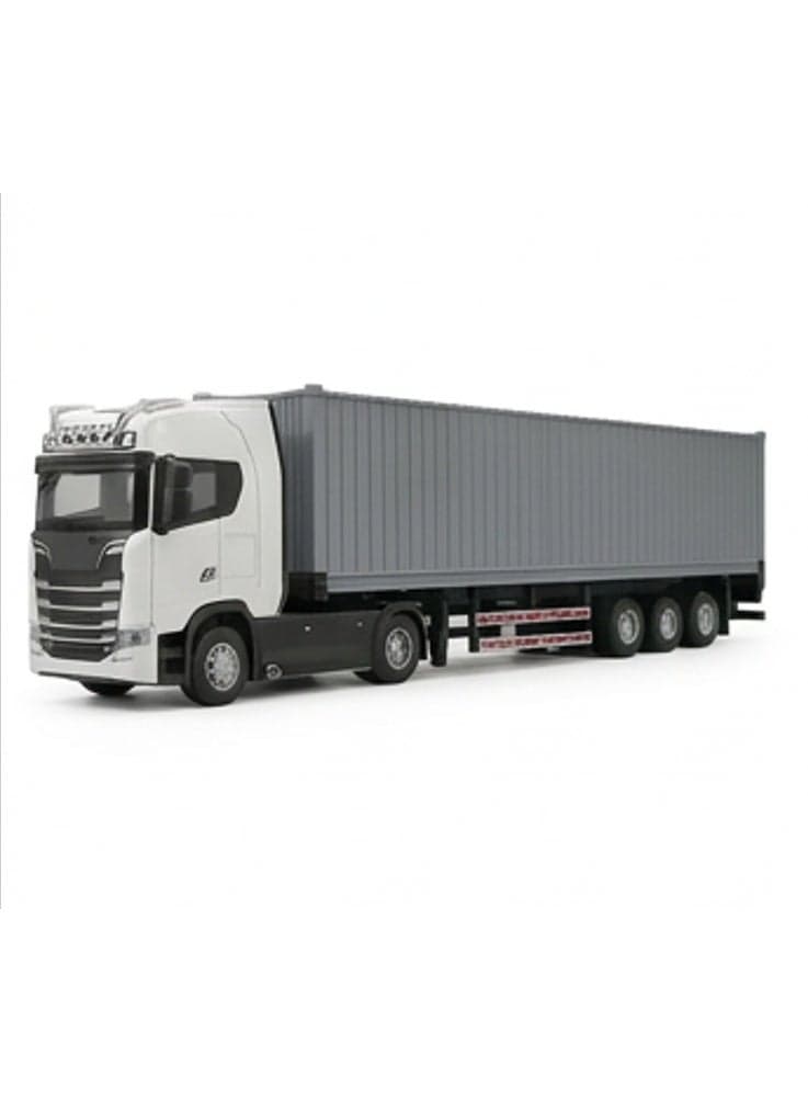 Alloy Container Truck Model with Detachable Trailer | Die-Cast Metal Vehicle with Sound & Light | Realistic Container Truck Toy for Kids