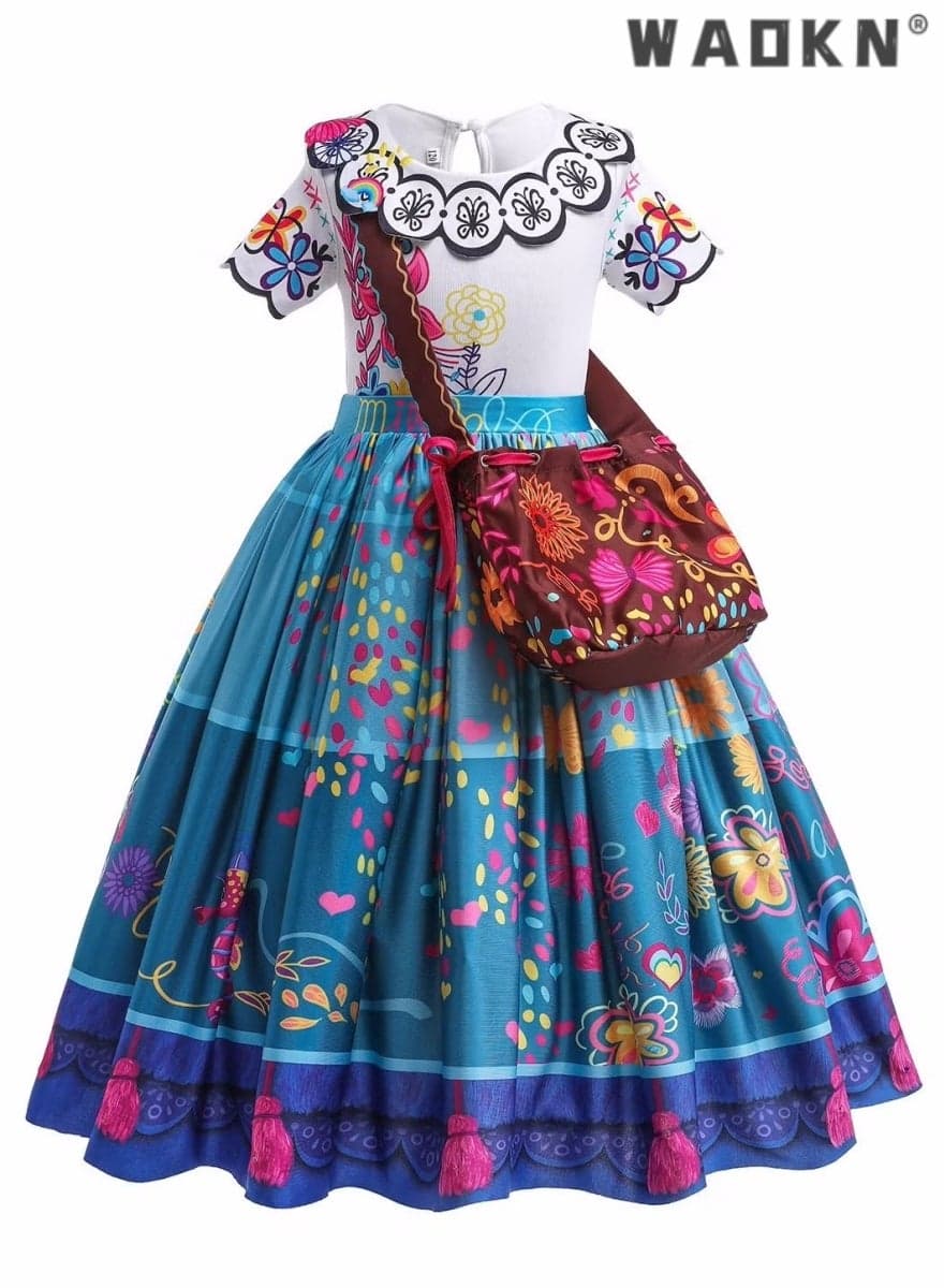 Isabella Costume for Girls Mirabel Dress Princess Girl Dress Cosplay Anime Gifts Party Costume,Mirabel Dress Costume for Kids Girls Cosplay Outfit with Dress up Accessories