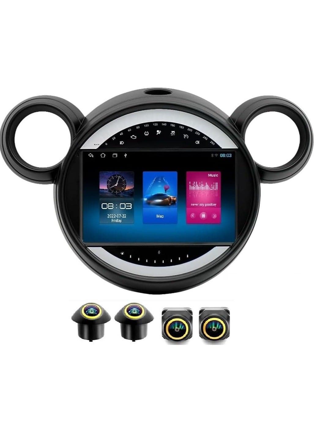 Android Car Stereo for Mini Cooper 2011-2016 4GB RAM 64GB ROM Support Carplay, M-Link Wi-Fi BT, Radio GPS, 9 Inch IPS.QLED, Touch Screen with 360D Camera Included