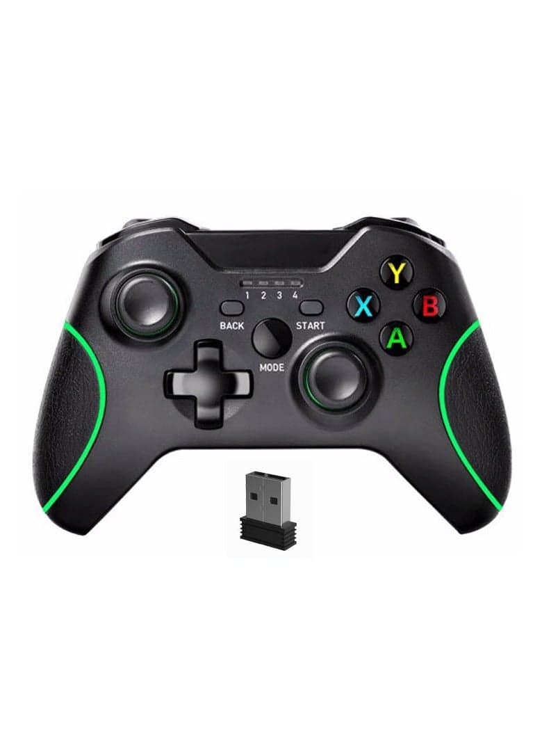 Wireless Game Controller with Vibration – 2.4G Smart TV Game Controller, Compatible with PC, Steam, Android TV, and More(Black)