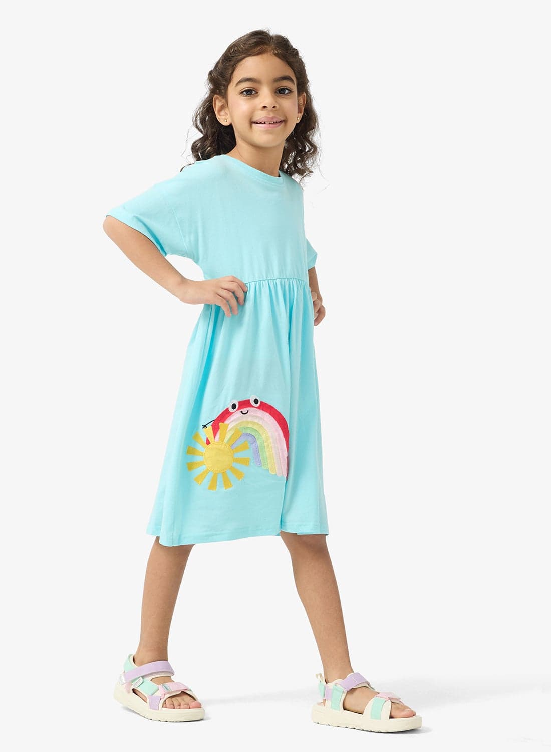 Rainbow Print Summer Dress