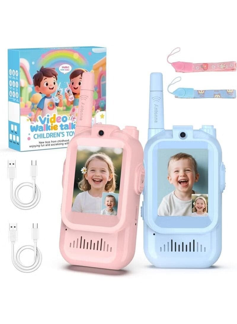 Kids Video Chat Toy with Camera 2 Pack – Rechargeable Interactive Pretend Phones, Photo & Video Recording, Educational Role Play Gift, Fun Communication Toy for Children