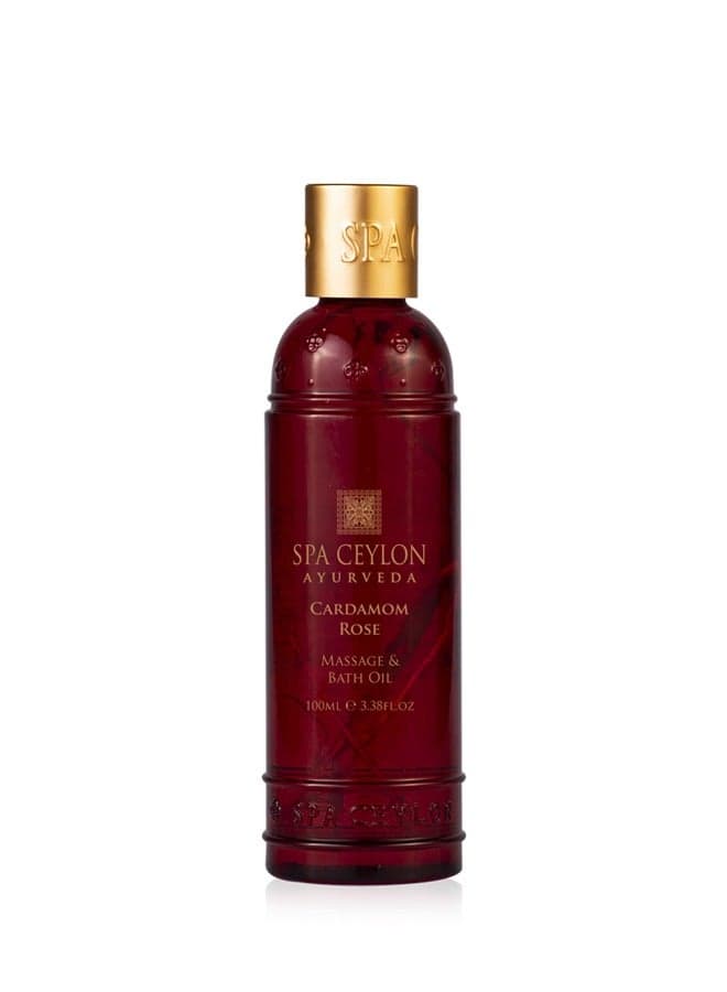 SPA CEYLON Cardamom Rose Massage & Bath Oil for Soothing Body Ritual | Natural Massage Oil | Ayurveda | 100ml