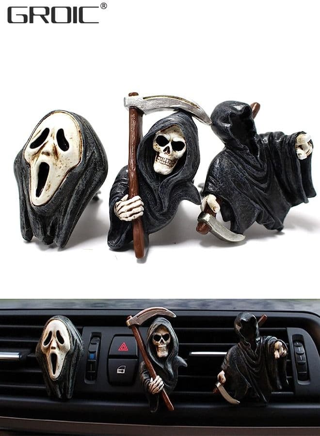 3 Packs Car Air Freshener Clips,Car aromatherapy,Car Accessories,Car Vent Decoration, Skull Car Interior Accessories,Creative Vehicle Supplies