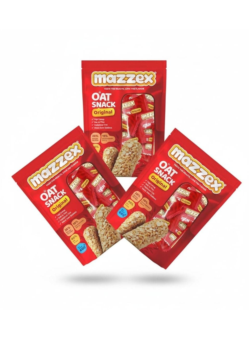 Mazzex Original Oat Snack 400g x 3 Packs – Total 1200g