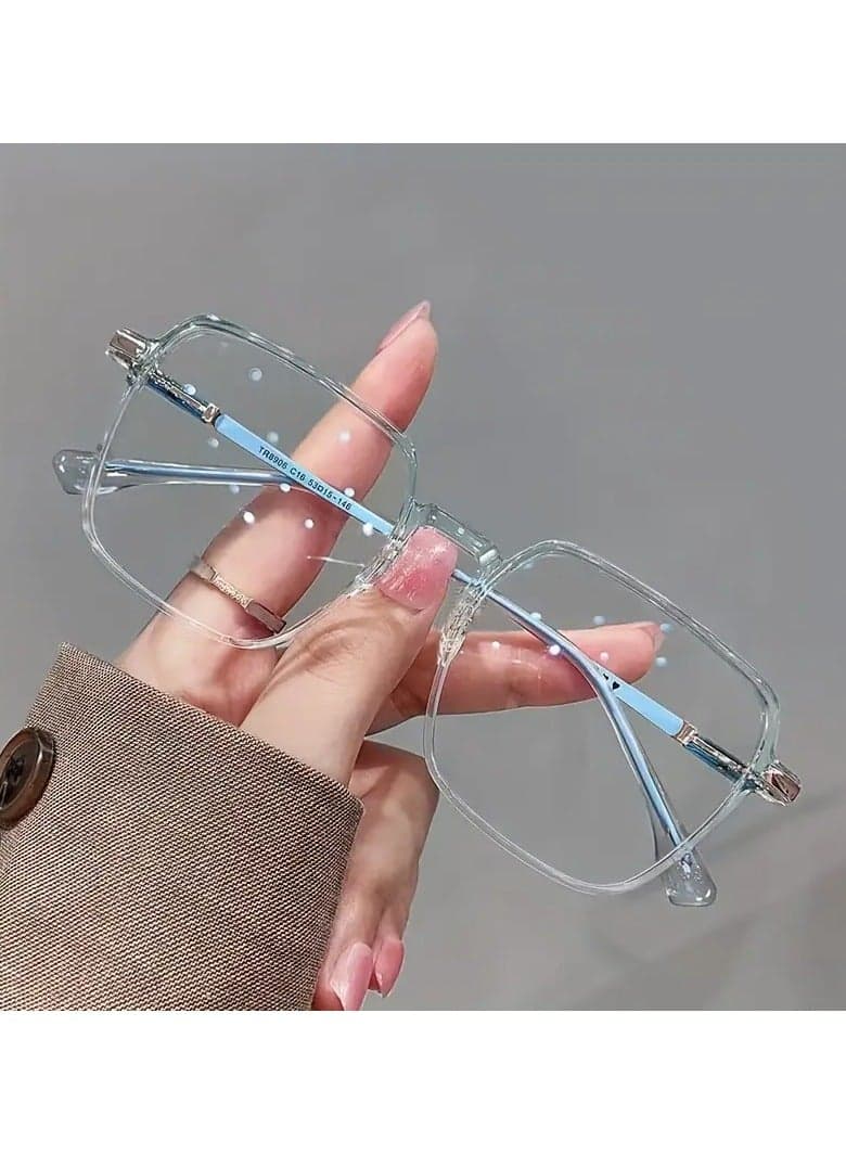 Blue light blocking women's large frame high-value square frame glasses (Includes eyeglass case)
,blue lighe blocking glasses,eyeglasses