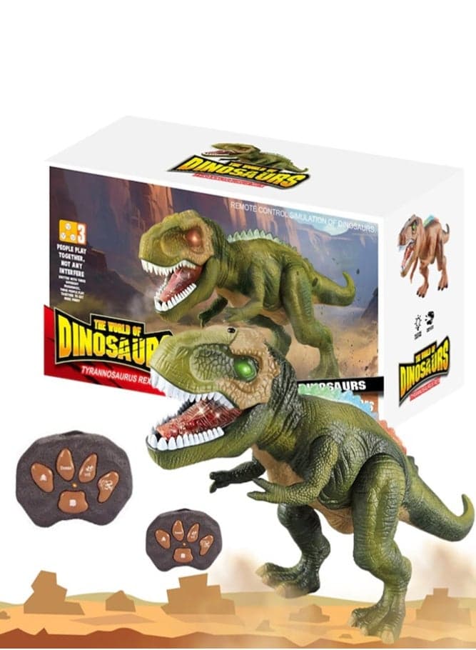 Remote Control T-Rex Dinosaur Toy – LED Light Up Walking Dinosaur with Sound