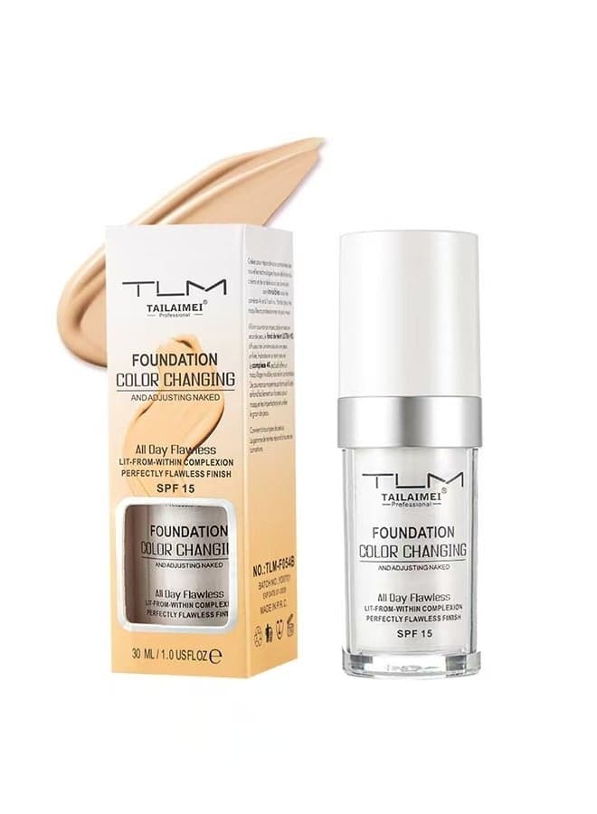 Color Changing Tlm Foundation, SPF15, All Day Flawless Finish, 30 ml