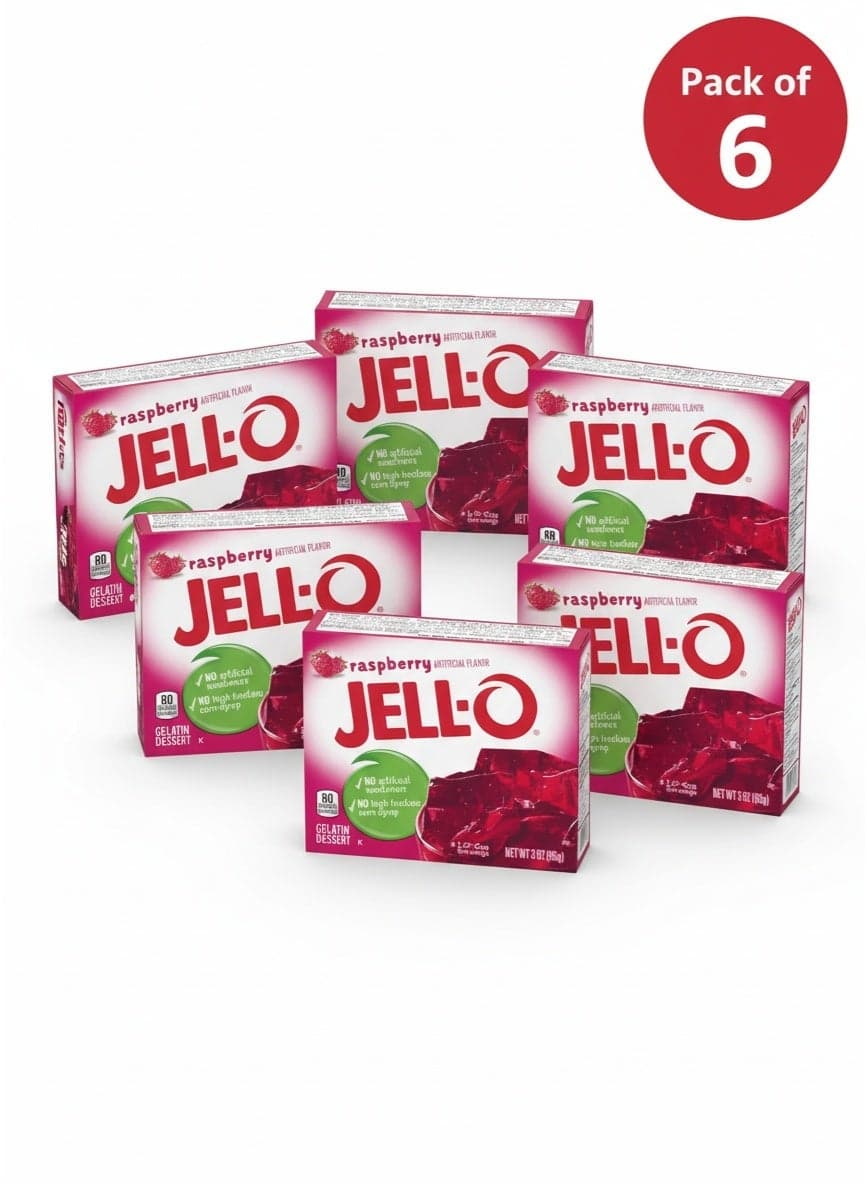 Raspberry Gelatin Dessert 85g x Pack of 6