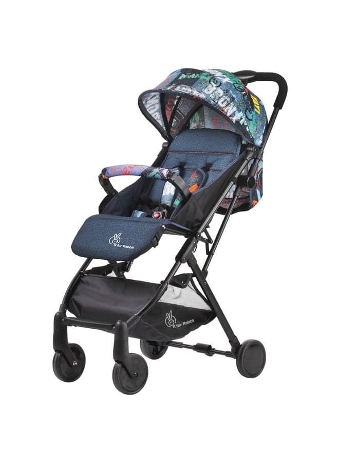 Pocket Stroller Lite Stroller for Kids | Portable Travel Friendly Pre Installed Baby Trolley Pram for Newborn Boys & Girls of Age 0-3 Years (Grey)