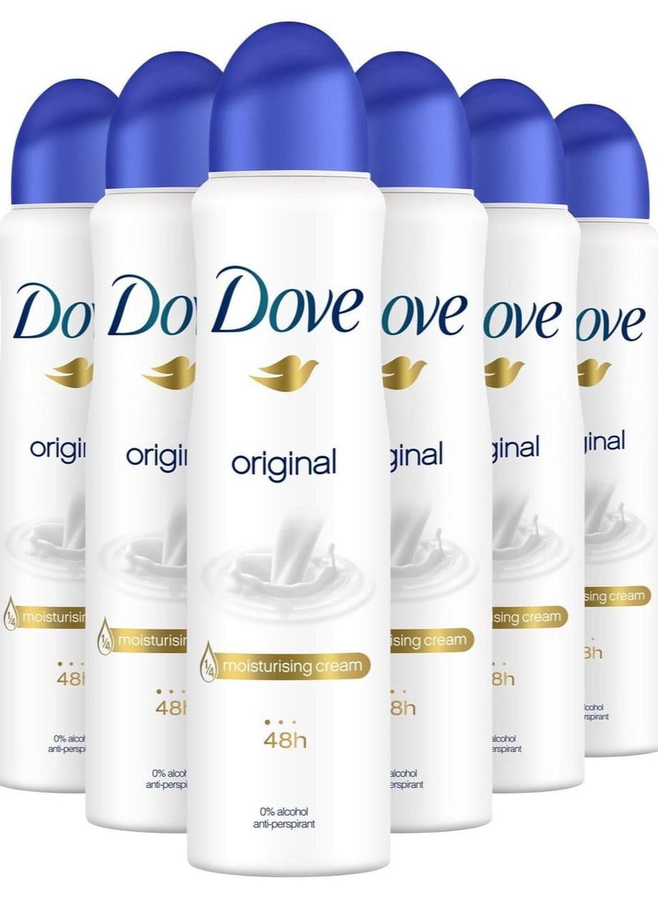 Original Anti-Perspirant Deodorant Spray 6 x 250ml, 48 Hour Protection