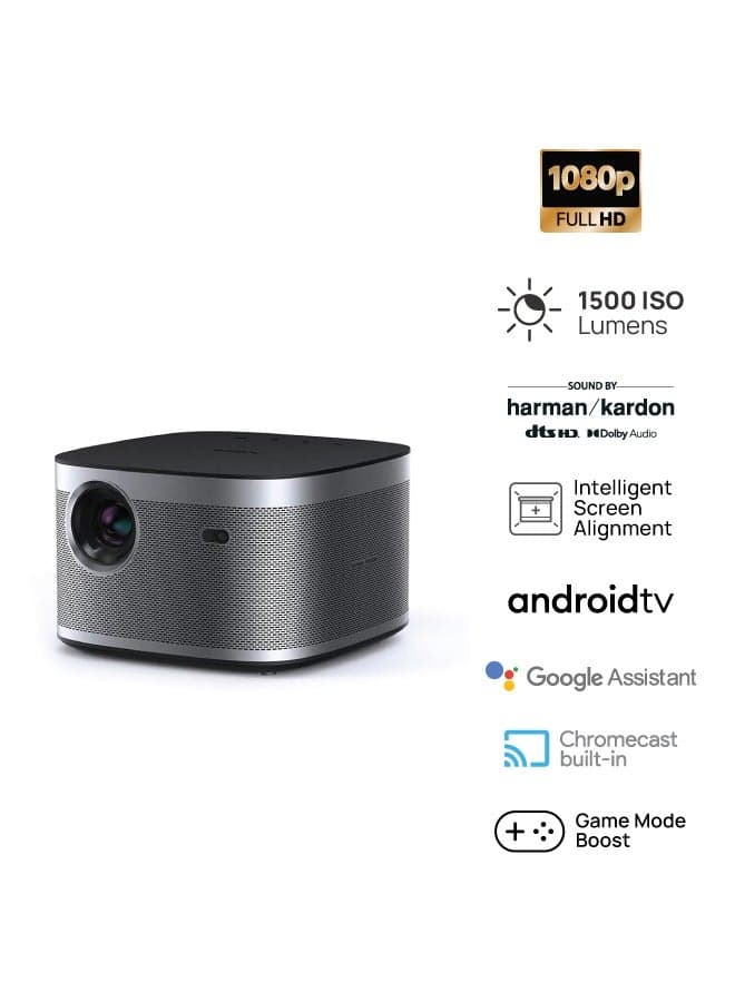 Horizon Full HD Long Throw Projector, 1500 ISO Lumens, Up To 200" Screen Size, For Home/Office, 2x 8W Harman/Kardon Speakers, Dolby Audio, Intelligent Screen Adaptation - Space Grey