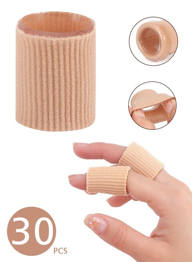 30 PCS Finger Sleeves, Sports Finger Protectors Thumb Splint Brace Support, Elastic Finger Tape for Relieving Pain Arthritis Trigger Finger Basketball