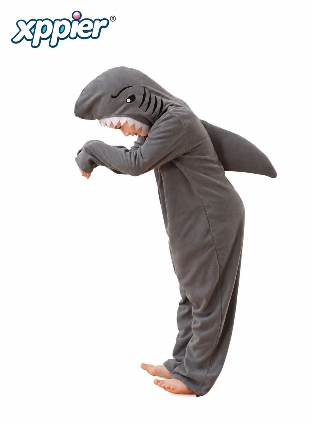 Shark Costume for Kids and Toddlers, Halloween Costume for Kids, Animal Costumes for Kids, Hooded Jumpsuit Animal Outfit for Cosplay Costume Party, Birthday, Photo Shoot, 8-10 Years