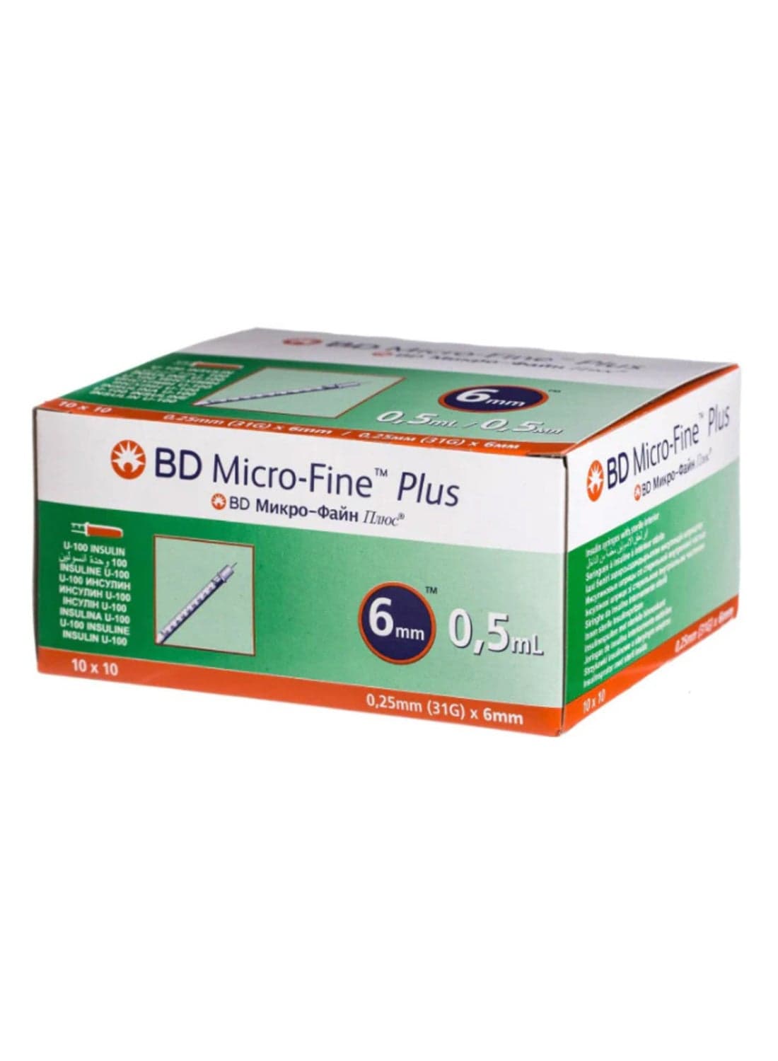 Micro-Fine+ Insulin Syringe 31G × 6Mm 0.5Ml 100'S