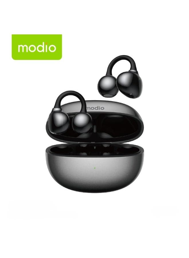 Open-Ear Wireless Ear Clip Earbuds, Bluetooth 5.3, Lightweight, Touch Control, Long Battery Life – Black