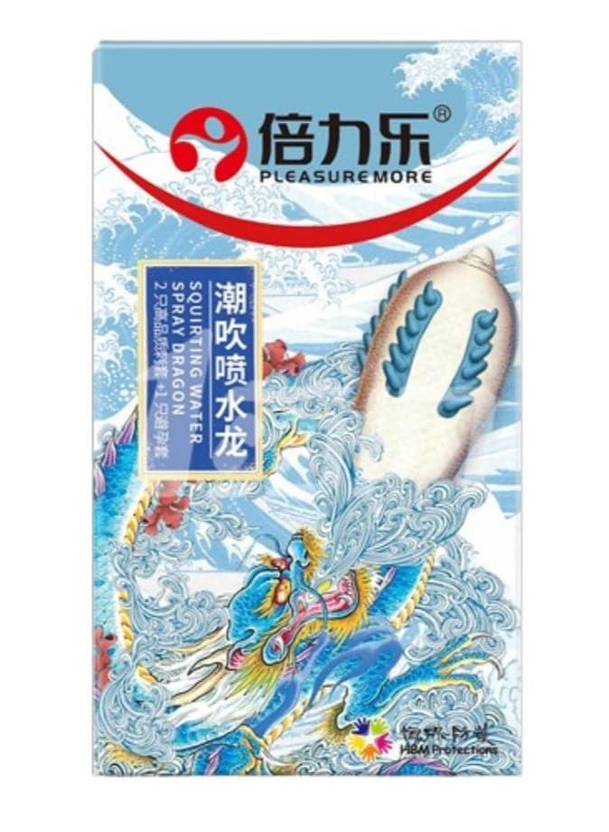 3-Piece Dragon Shaped Condoms Set – 2 Textured, 1 Smooth Lubricated Condom