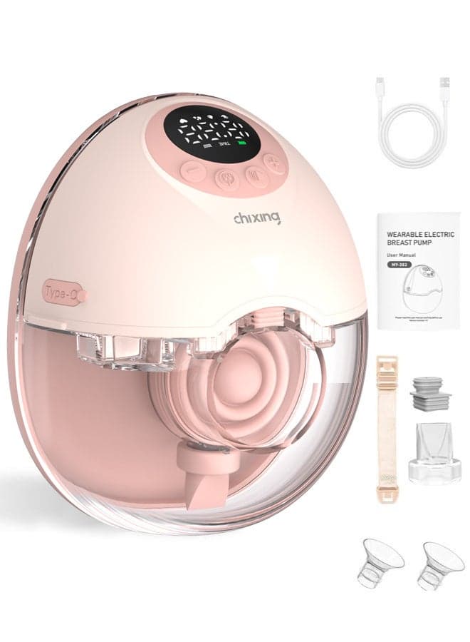 Wearable Breast Pump Hands Free with Voice Broadcast, Hands Free Electric Breast Milk Pump, 1200mAh Battery, Ultra-Quiet ≤48dB, LED Display with 4 Modes & 12 Levels, Memory Function
