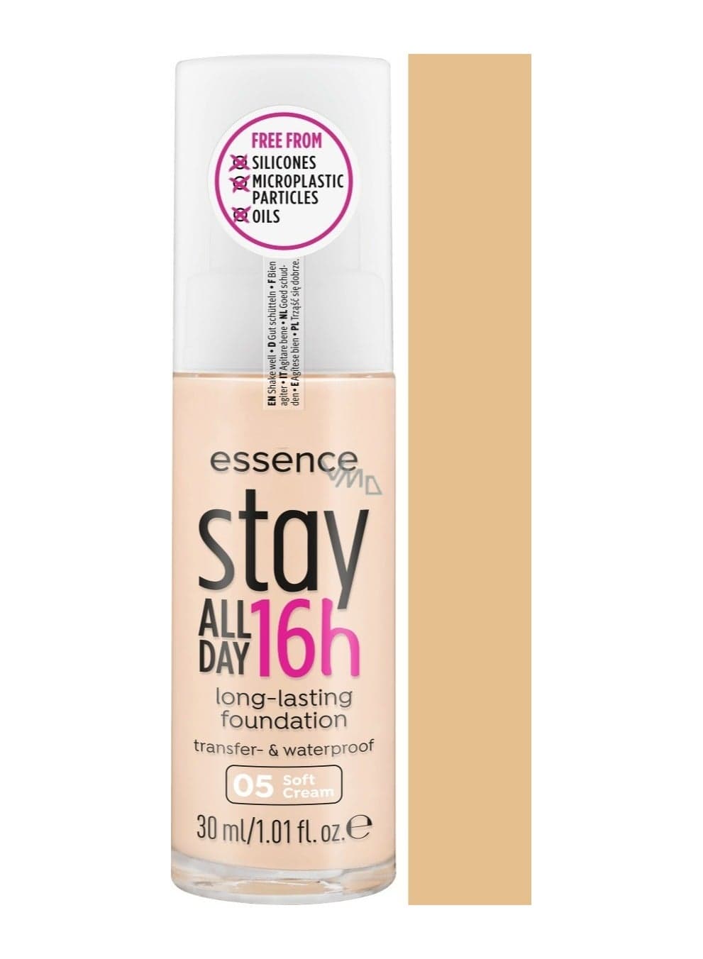 Essence Stay All Day 16H Long-Lasting Foundation 30ml – Shade 05 Soft Cream, Lightweight Full Coverage