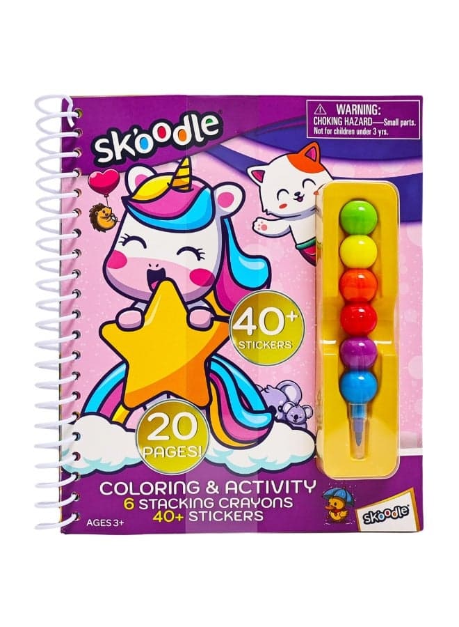 Coloring & Activity Book With Stacking Crayons | Art & Craft Kit | Fun Activity For Kids | Age 3+