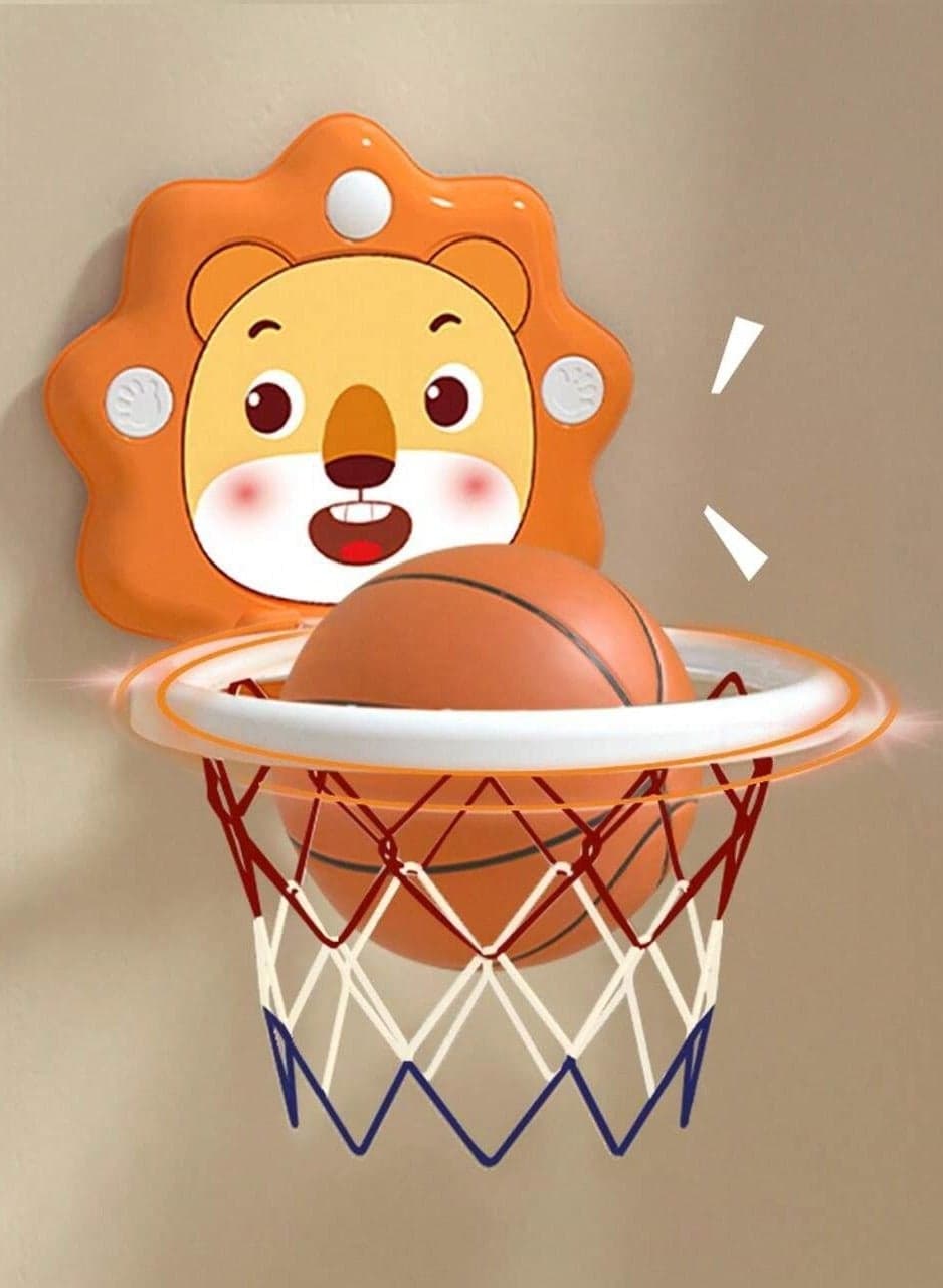 Kids Basketball Hoop Set - Cartoon Animal Wall-Mounted Sports Toy for Indoor and Outdoor Play - Adjustable Height for Active Fun - Ideal for Encouraging Physical Activity and Skill Development for Children Aged 3+