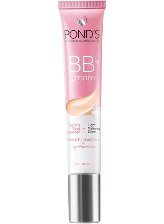 POND'S BB+ Cream, Instant Spot Coverage + Light make up Glow, Light, 18 g