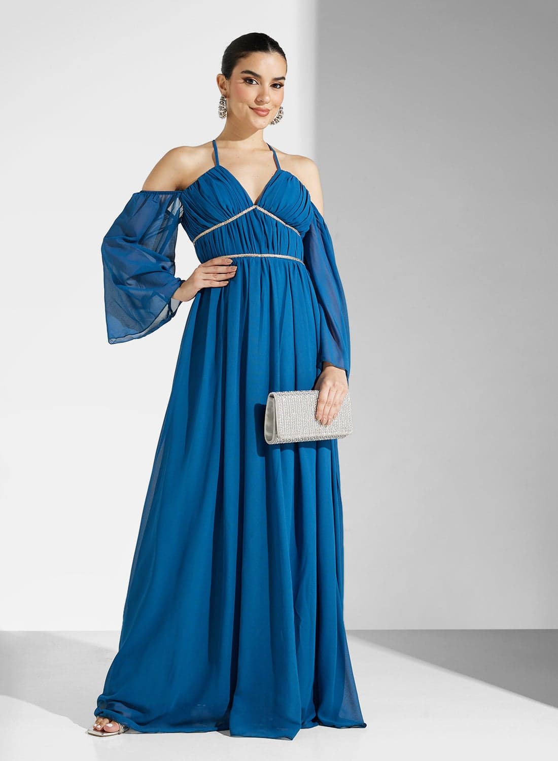 Chiffon Cold-Shoulder Dress