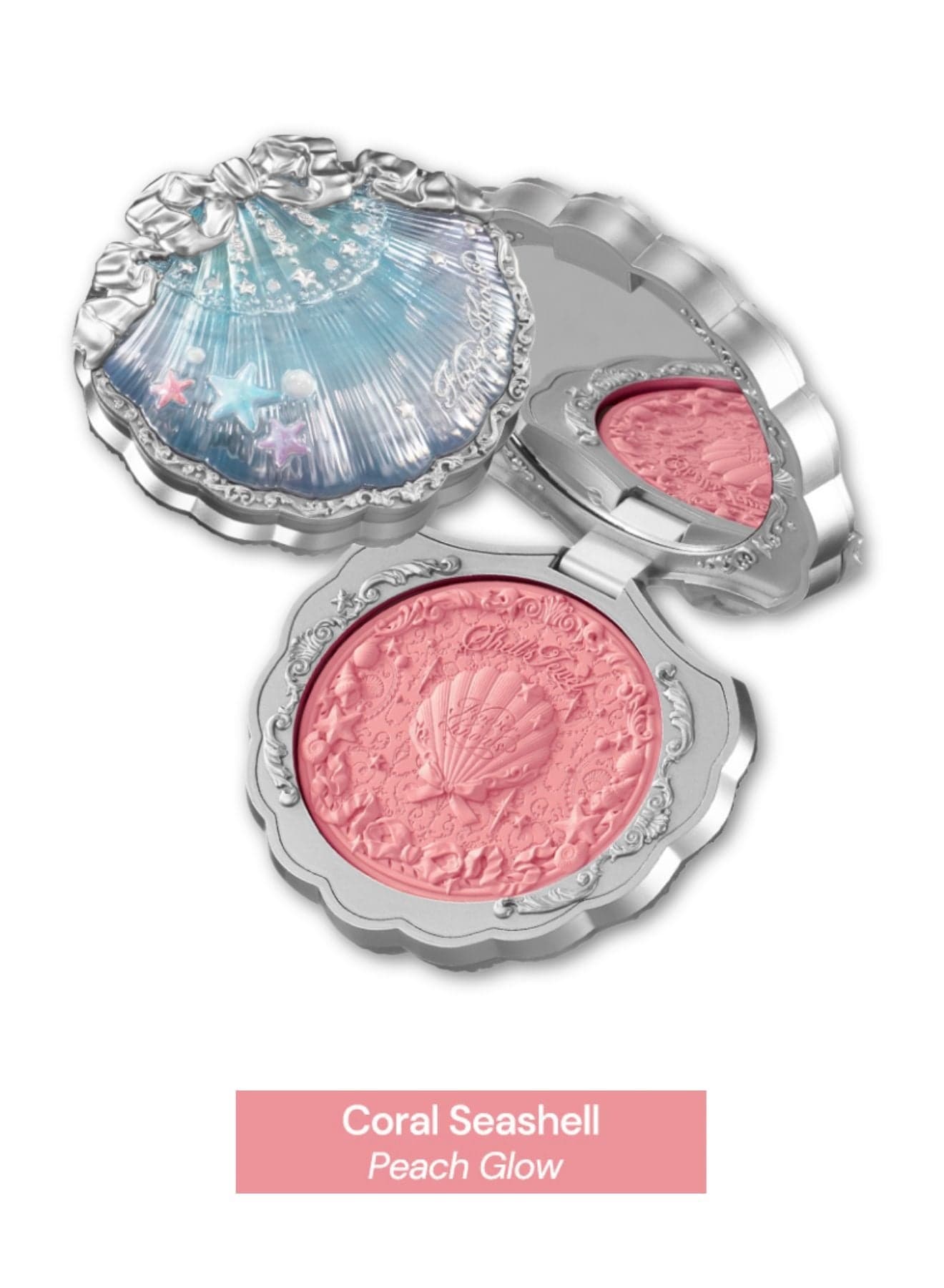 Shell's Jewel Silk Satin Blush – Long-Lasting Cheek & Highlight Duo with Vitamin E - 03 Coral Seashell