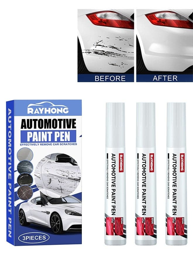 Automotive Paint Pen - 3 Pieces White Car Scratch Repair Pen, Touch Up Paint for Minor Scratches, Automotive Paint Scratch Remover for Vehicles