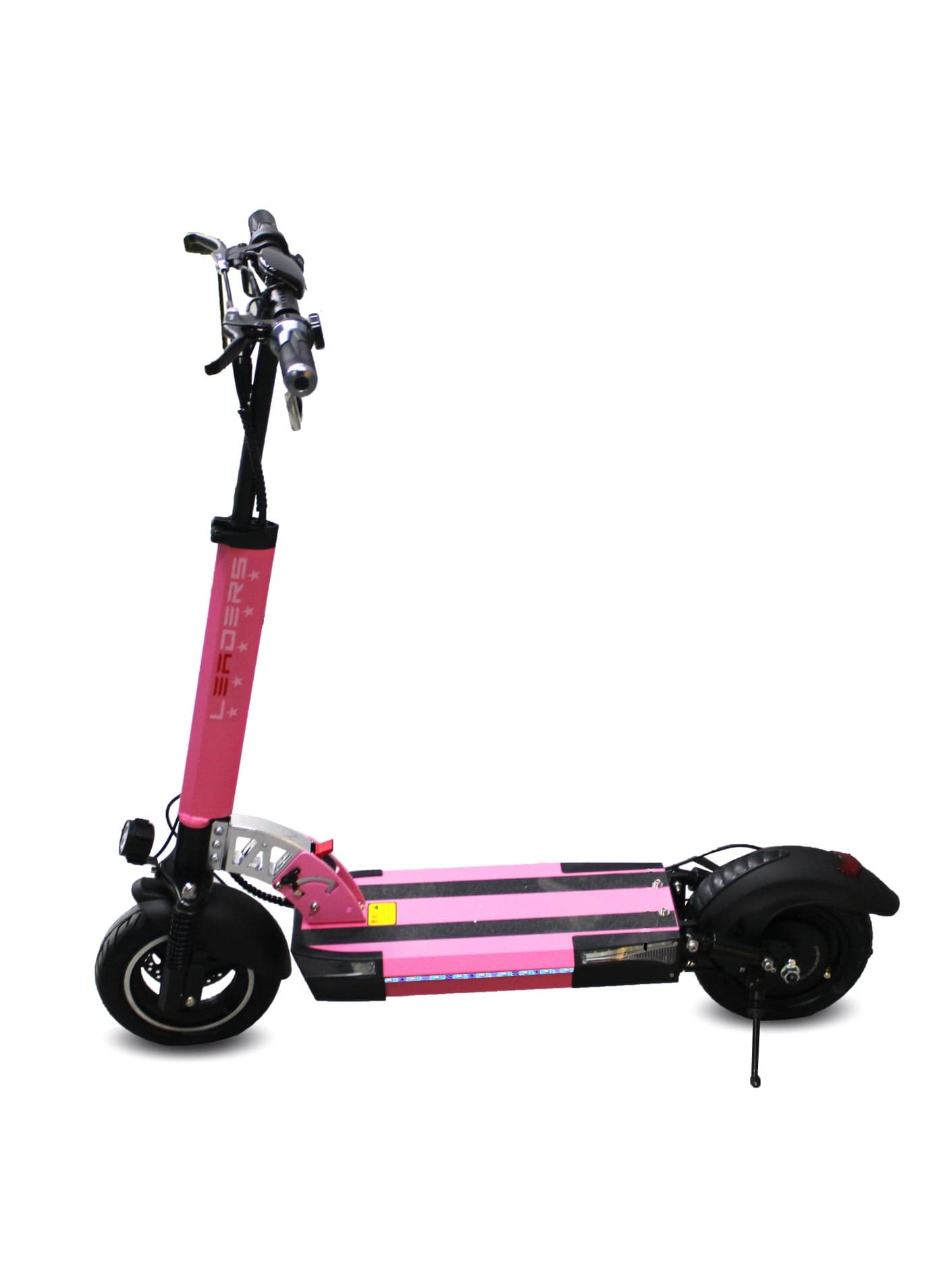 Pink Stripe Electric Scooter 500W Motor 48V Battery 50Km/H Speed Comfortable Chair 10" Tubeless Tires Led Lights