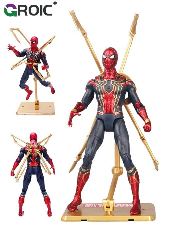 7.5" Spider-Man Action Figure Marvel Super Hero Themed Figure Doll, Movable Toy Integrated Suit Action Figure, Avengers Marvel Upgrade Edition Home Office Decoration Flexible Model for Movie Game Fans