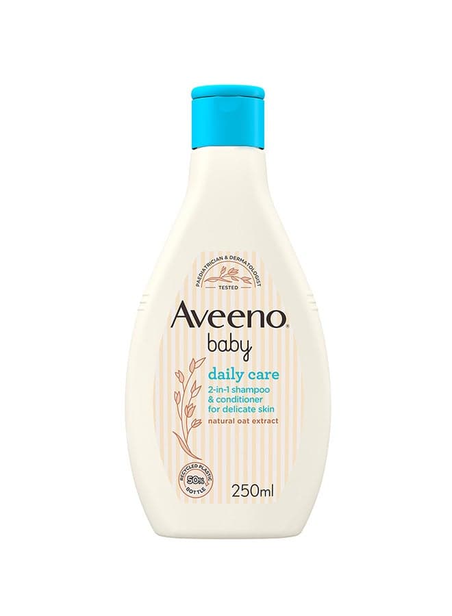 Aveeno Baby Daily Care 2-in-1 Shampoo and Conditioner, With Natural Oat Extract, nourish baby’s fine hair and scalp, without drying, Suitable for Toddlers & Kids, 250ml