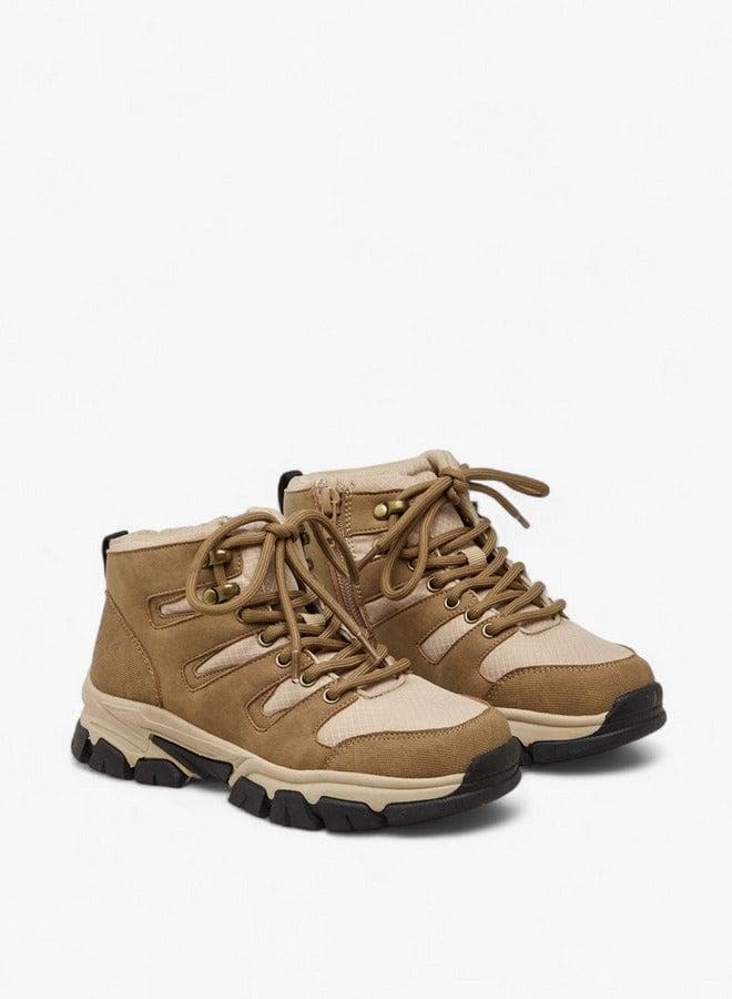 Colourblock Boots with Zip Closure
