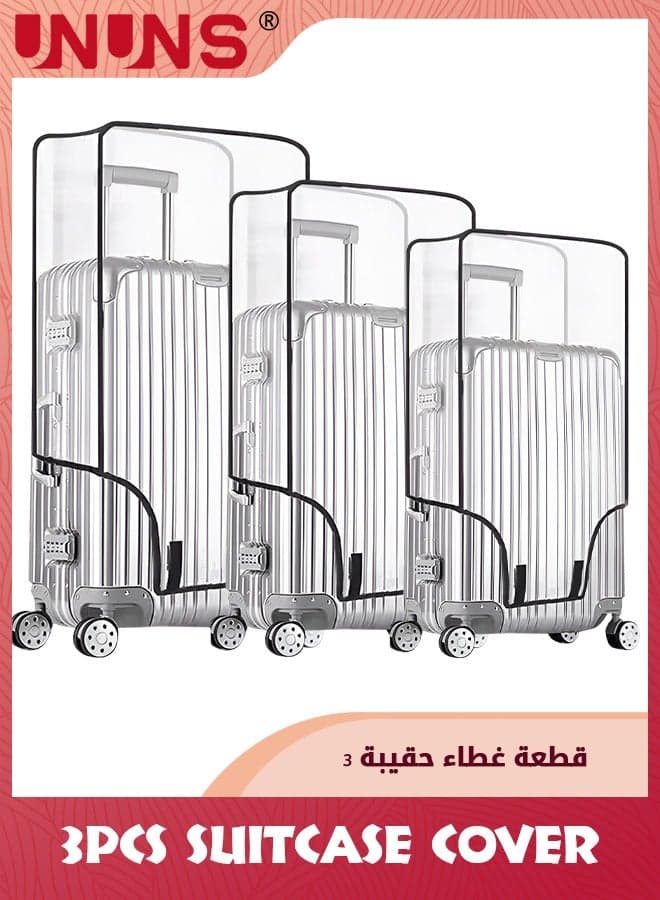 Luggage Cover,3 Pieces Clear PVC Suitcase Covers Protector For Tsa Approved,Suitcase Cover Set For 20 24 28 Inch Luggage