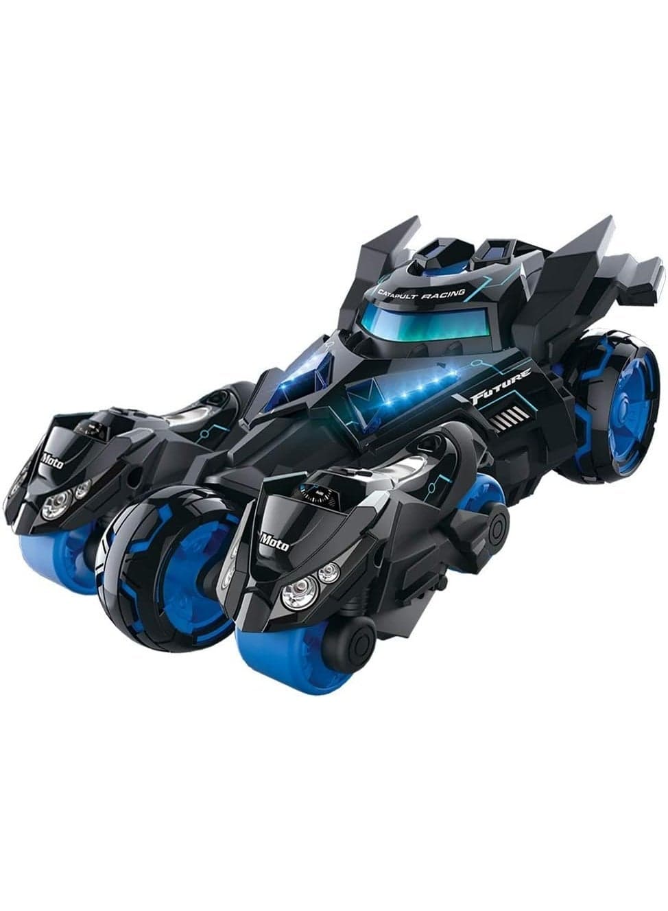 3-in-1 Pull Back Die-Cast Motorcycle & Race Car Launcher Toy – Catapult Vehicle Set for Kids