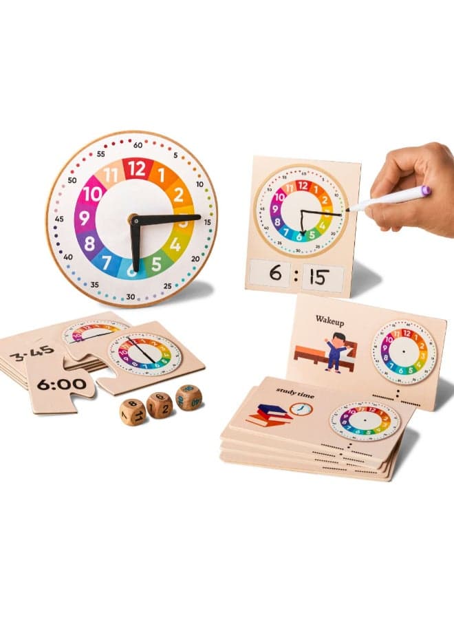 Learning Clock For Kids Educational Toys For 5+ Year Old Fun Time Learning Kit Activity Toys For 6 Year Old Boys, Girls And Educational Board Games For Kids Ideal Birthday Gift