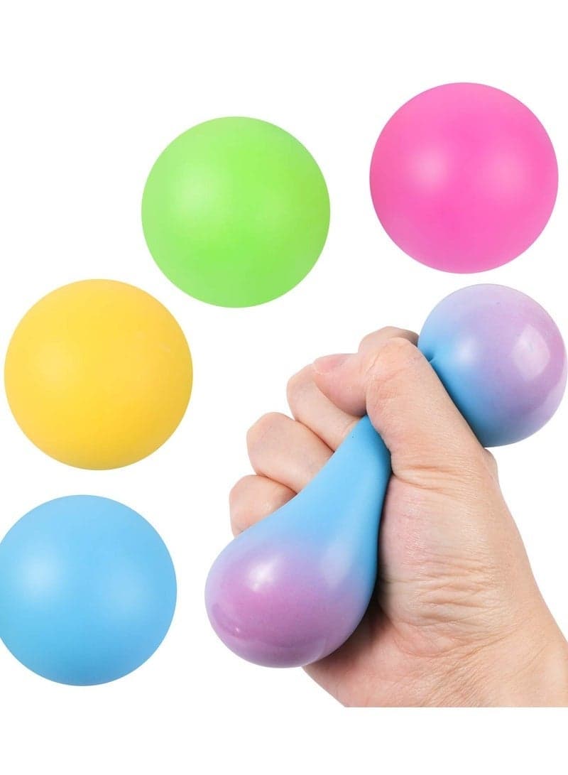 4 PCS Stress Ball Toys Color Changing, Relieve Stress Sensory Balls for Teens Girls and Boys, Anti-Anxiety Stretchy Toys, Hand Exercise Bouncy Balls