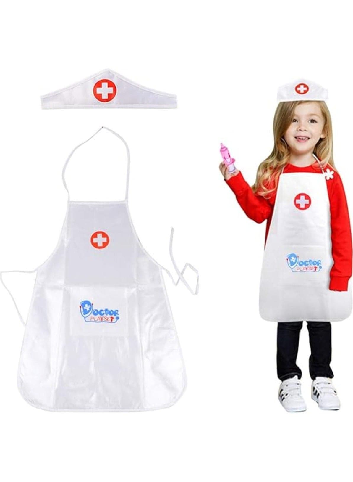 Children’s Nurse Apron Costume Role-Play Dress-Up for Kids (28g)