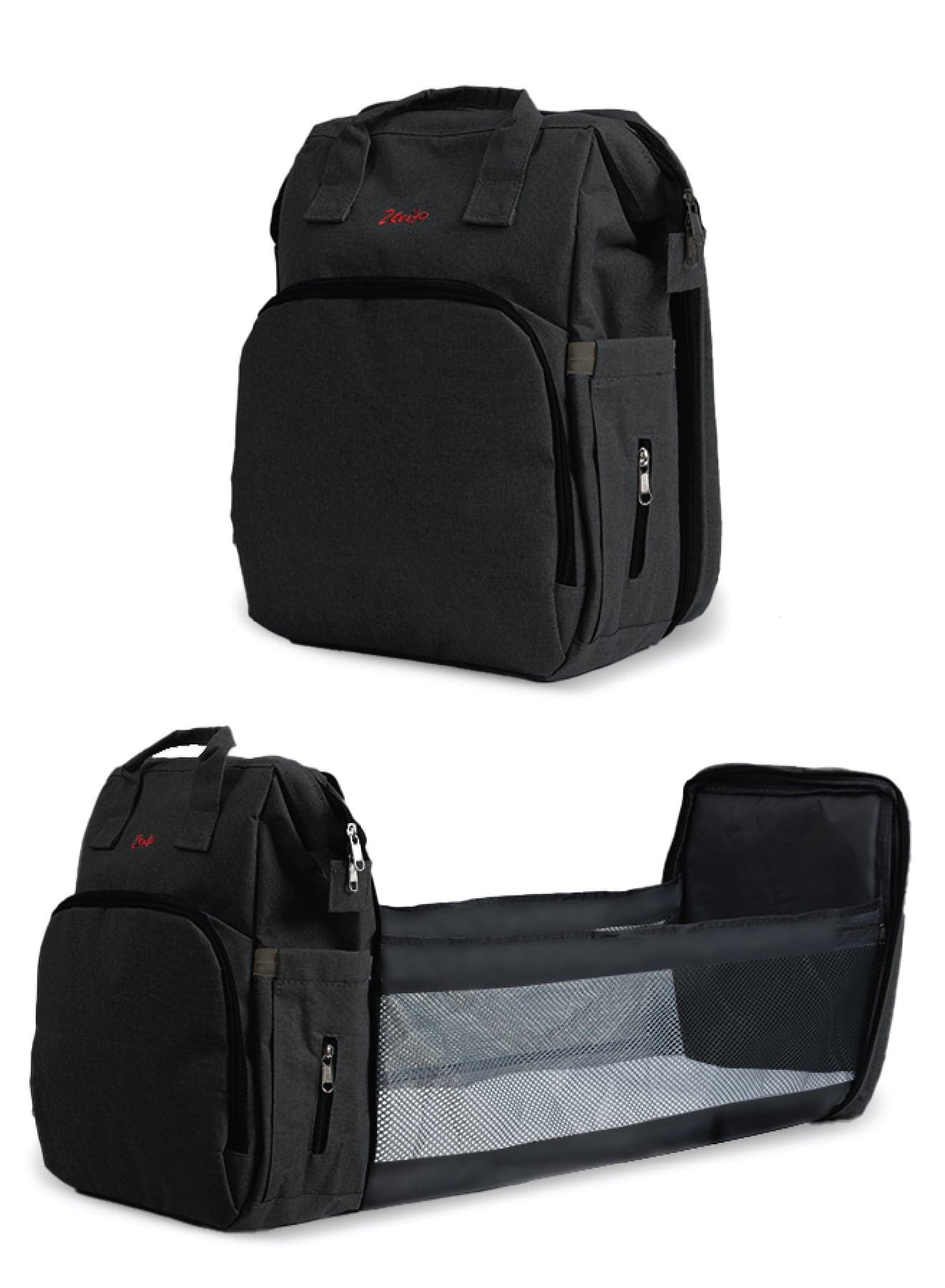 Zenito Stylish Diaper Bag - Large Capacity Organizer -Diaper Bag Backpack, Baby Travel Bag,Large Capacity Baby Diaper Bag with Changing Pad, Waterproof Travel Backpack for Boys & Girls - Black