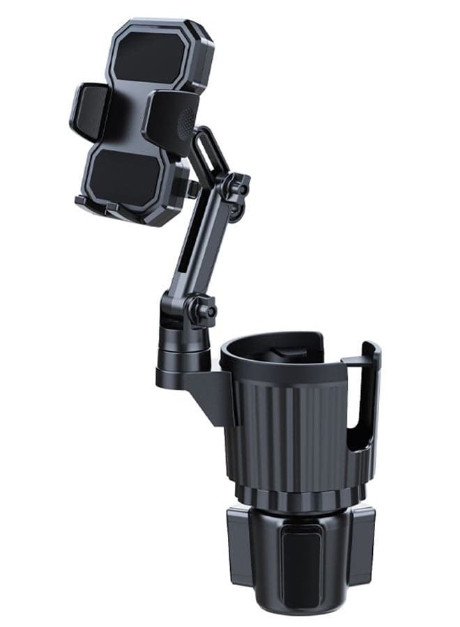 2-in-1 Car Cup Holder & Phone Mount – Universal Adjustable Auto Stand with 360° Rotation – Secure Fit for Most Vehicles & Phones