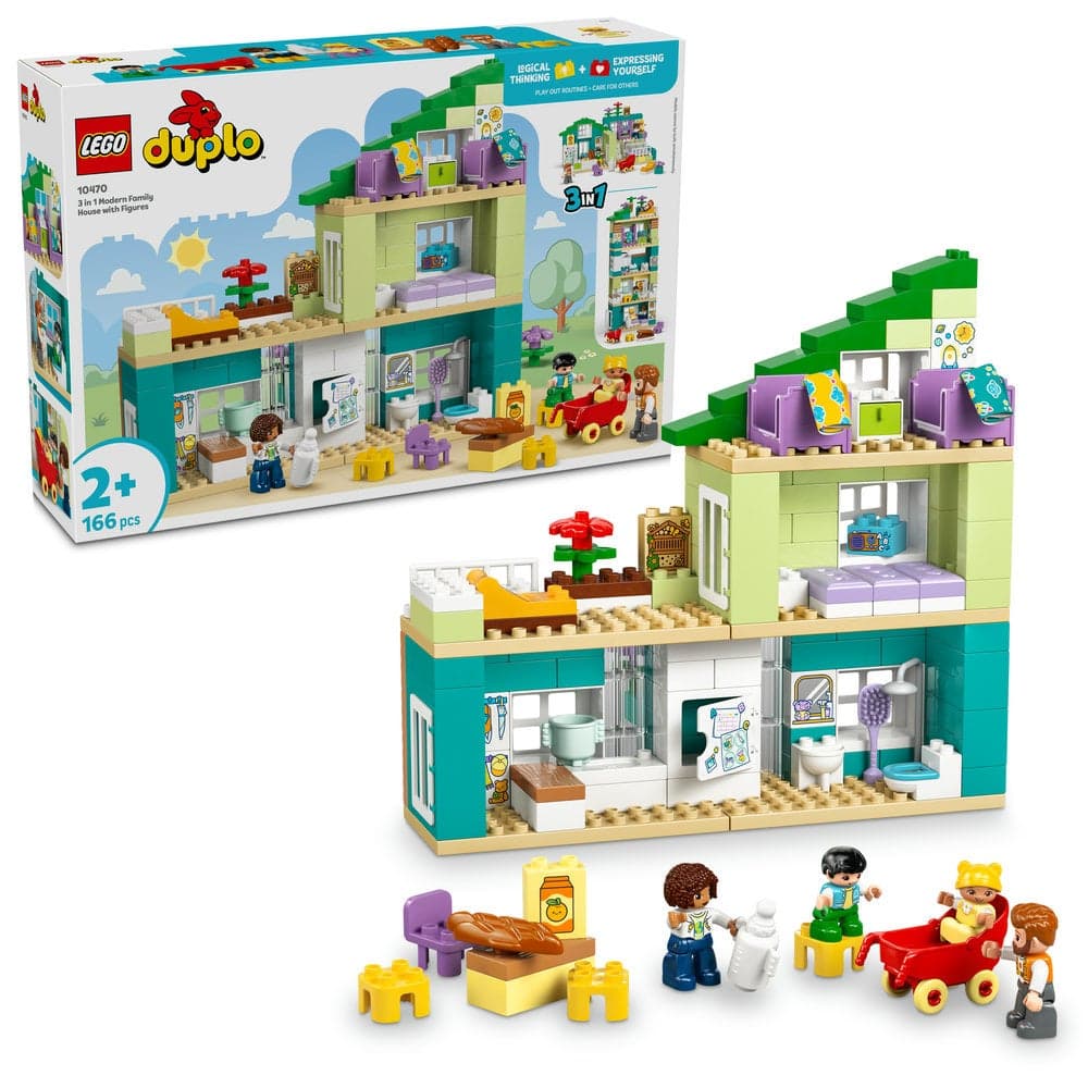 DUPLO 3 in 1 Modern Family House with Figures Toy 10470 (Age 2+, 166 Pieces)