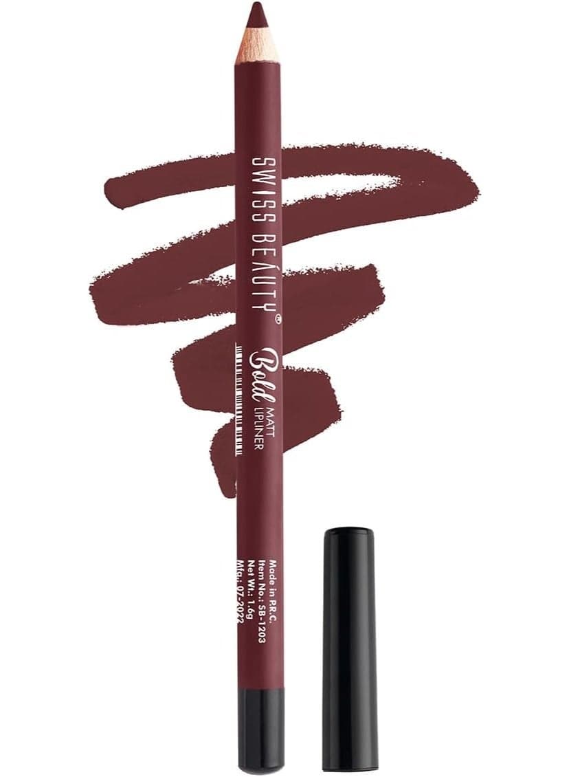 Swiss Beauty Bold Matt Lip Liner | Long-lasting |Matte Finish | Non-drying | Shade-02, 1.6gm