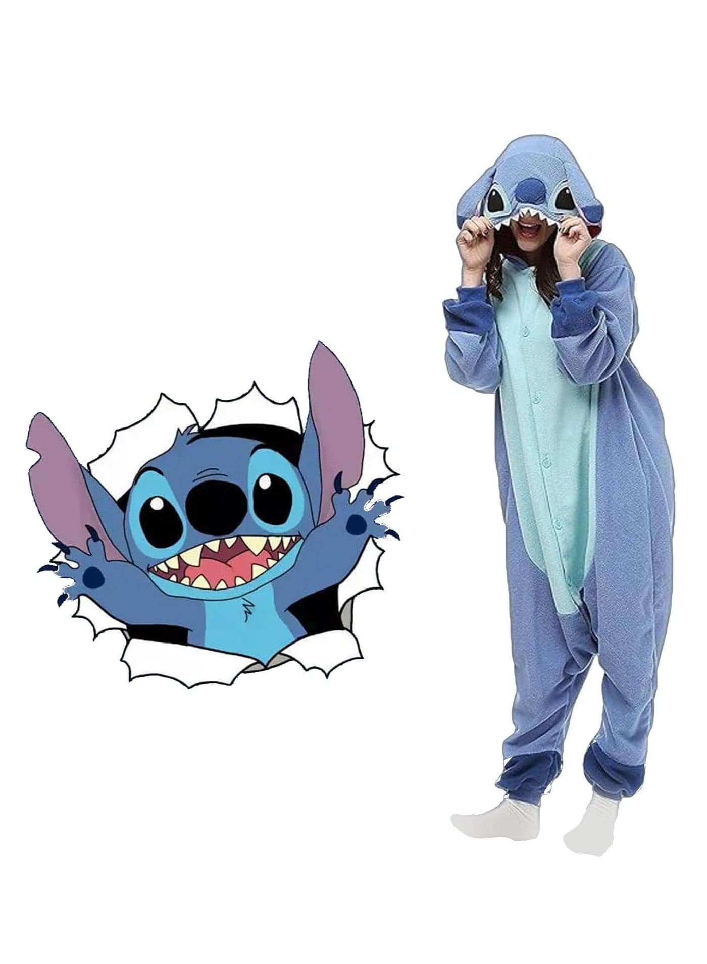 Stitch Onesie Animal Pajamas Hoodie Cosplay Cartoon Costumes Adults Unisex Party Wear