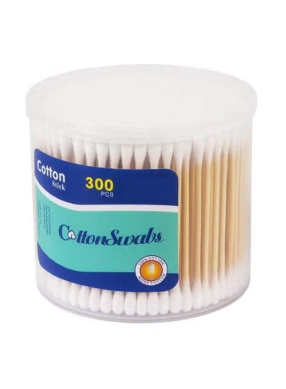 Double Round Bamboo Cotton Swabs, Thick Tips | Biodegradable Eco-Friendly Strong Wooden Sticks Cotton Swabs For Ears | Firm Qtips Cotton Buds | Perfect Buds for Ear Dust & Dirt Removal | 300 pcs