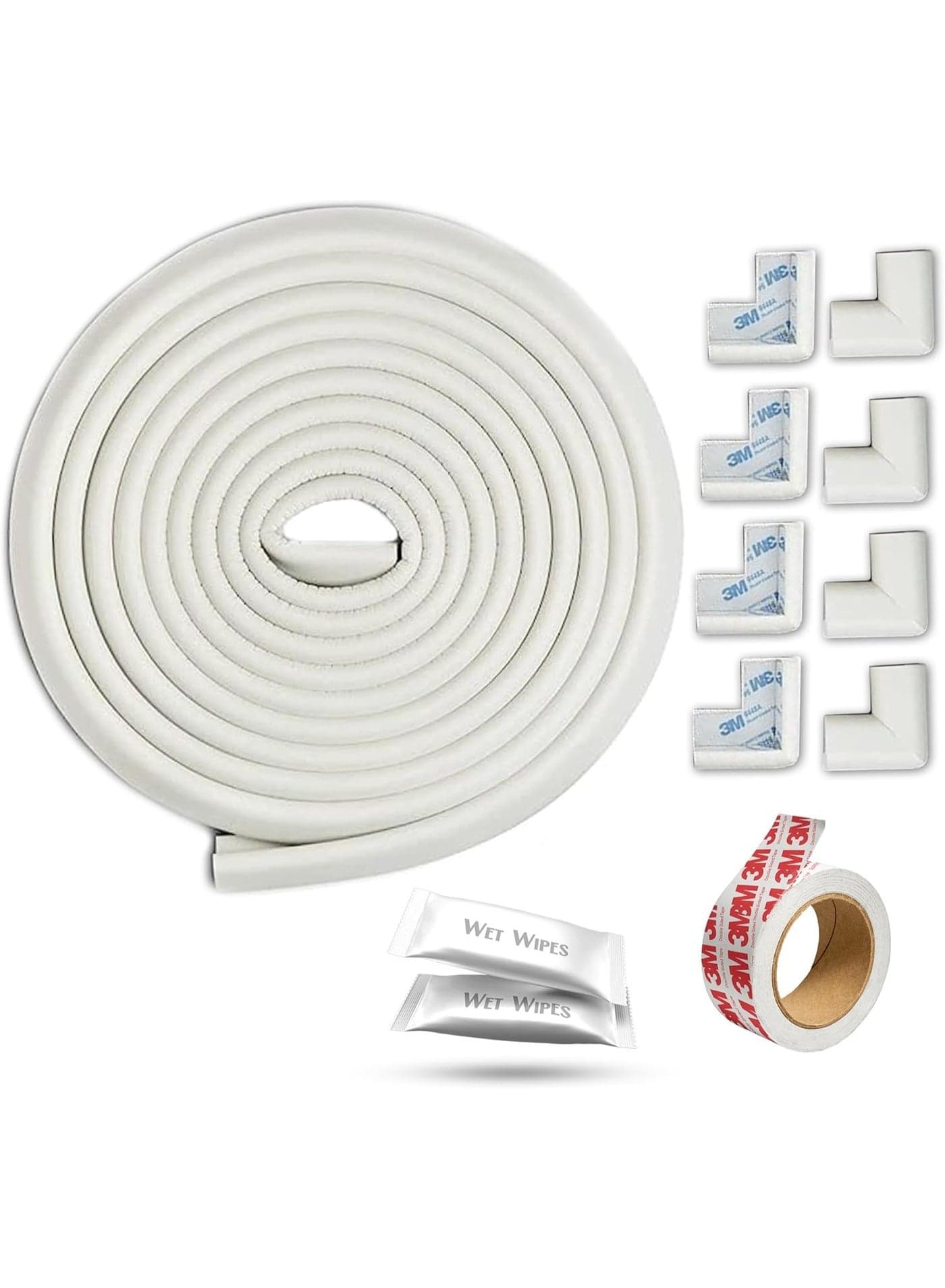 Baby Proofing Edge & Corner Guards 6M(19.7ft Strip+8Corners), Baby Safety Corner Guard, Edge Corner Protector Strip, Safety Furniture Bumper